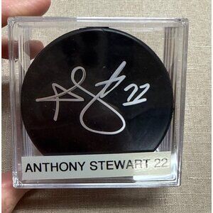 Anthony Stewart Signed Hockey Puck In Display Case